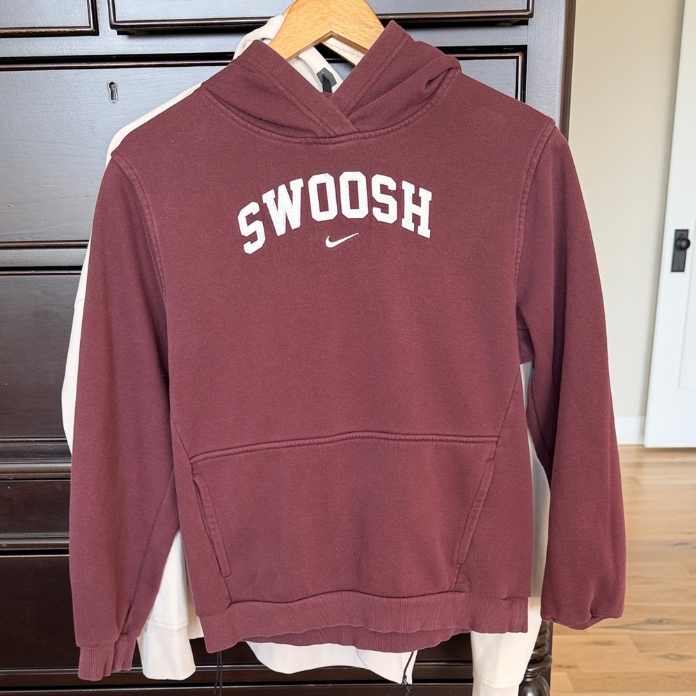 Boy's Nike Maroon 'Swoosh' Pullover Hoodie